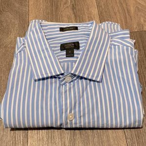 J. Crew Ludlow Mens M Light blue and white striped